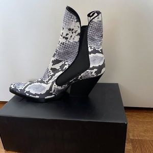Croc snakeskin booties